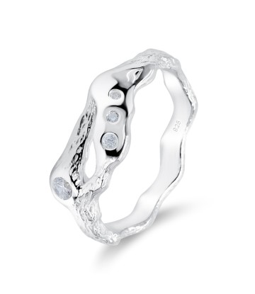 Unique Designed CZ Stone Silver Ring NSR-4056